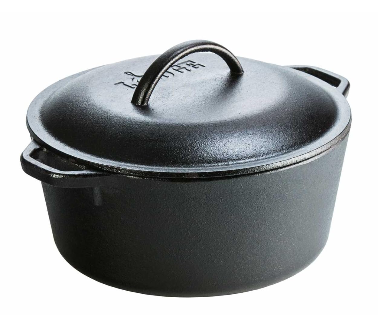 Lodge 5 Qt Vb123, Black, L8Dol3, Quart Cast Iron Dutch Oven. Pre-Seasoned Pot With Lid And Dual Loop Handle, Black