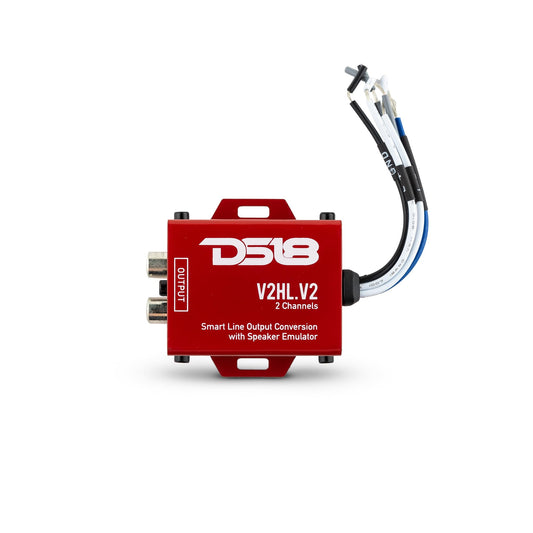 Convertidor Hi/Lo DS18 V2HL.V2 Rojo con Emulador de Altavoz y Salida de Línea Inteligente