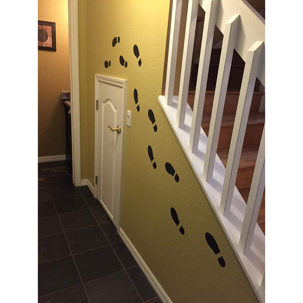 Finduat 20 pares de 40 estampados, adhesivos negros con huella de calzado, escaleras de piso para guiar para la escuela, estudio de baile, decoración de fiestas