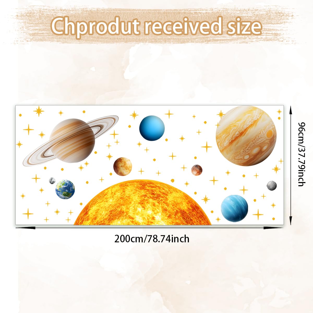 Calcomanías de pared grandes para espacio exterior, sistema solar, planetas de espacio exterior, calcomanías de arte con temática espacial, para habitación de niños pequeños, decoración de astronomía