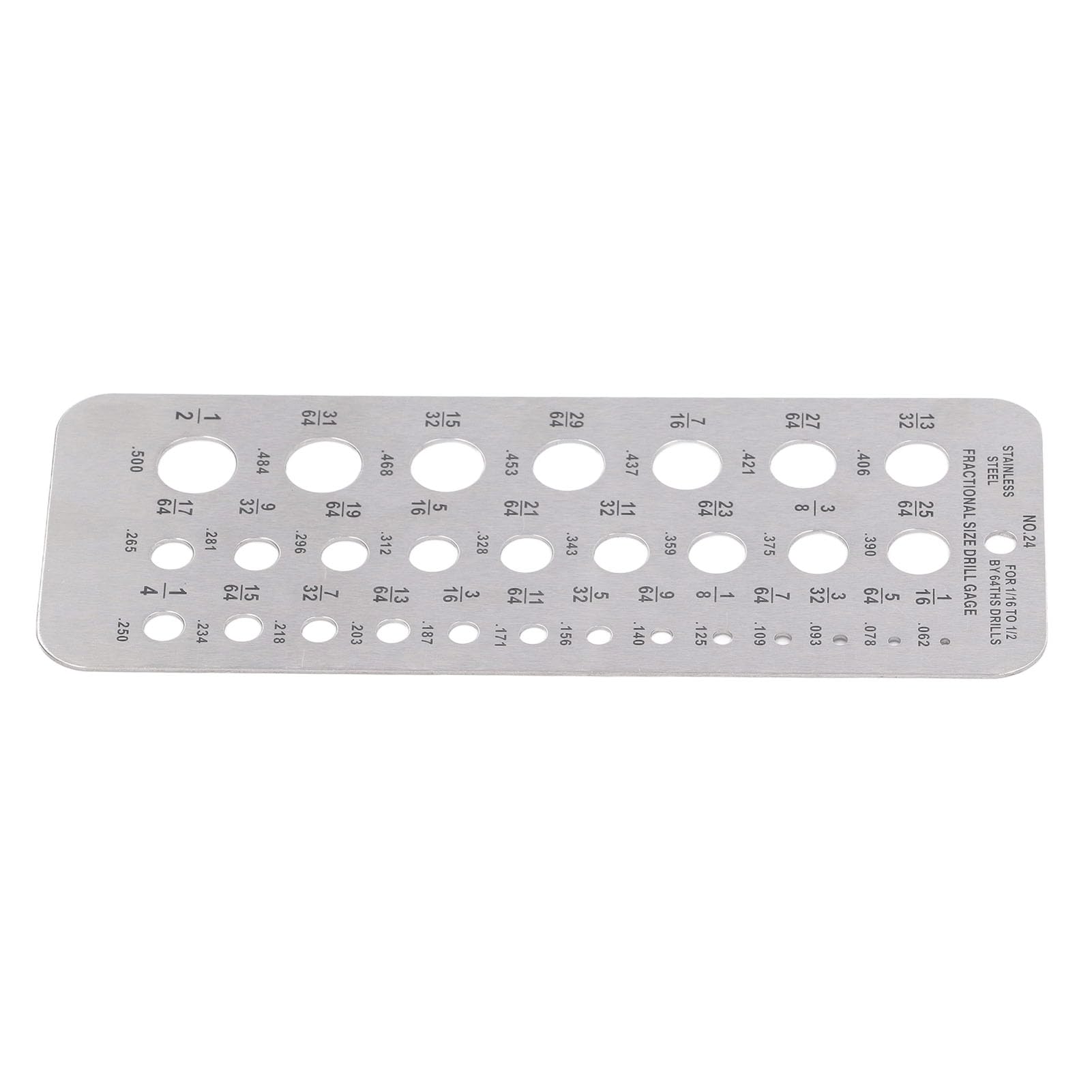 Calibre de Broca de Tamaño Fraccionario, Calibre de Broca de Tamaño Fraccionario Índice de Diámetro de Alambre de Acero Inoxidable para una Medición Precisa, Brocas de Longitud