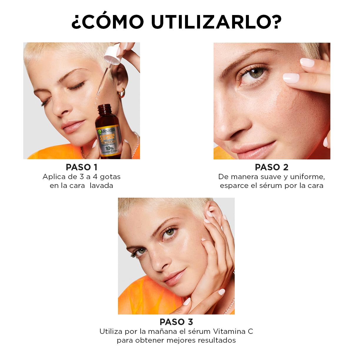 Garnier Express Aclara Serum Noche Antimanchas con 10% Vitamina C Pura para una Piel Radiante, reduce las Manchas durante la Noche, 30ml
