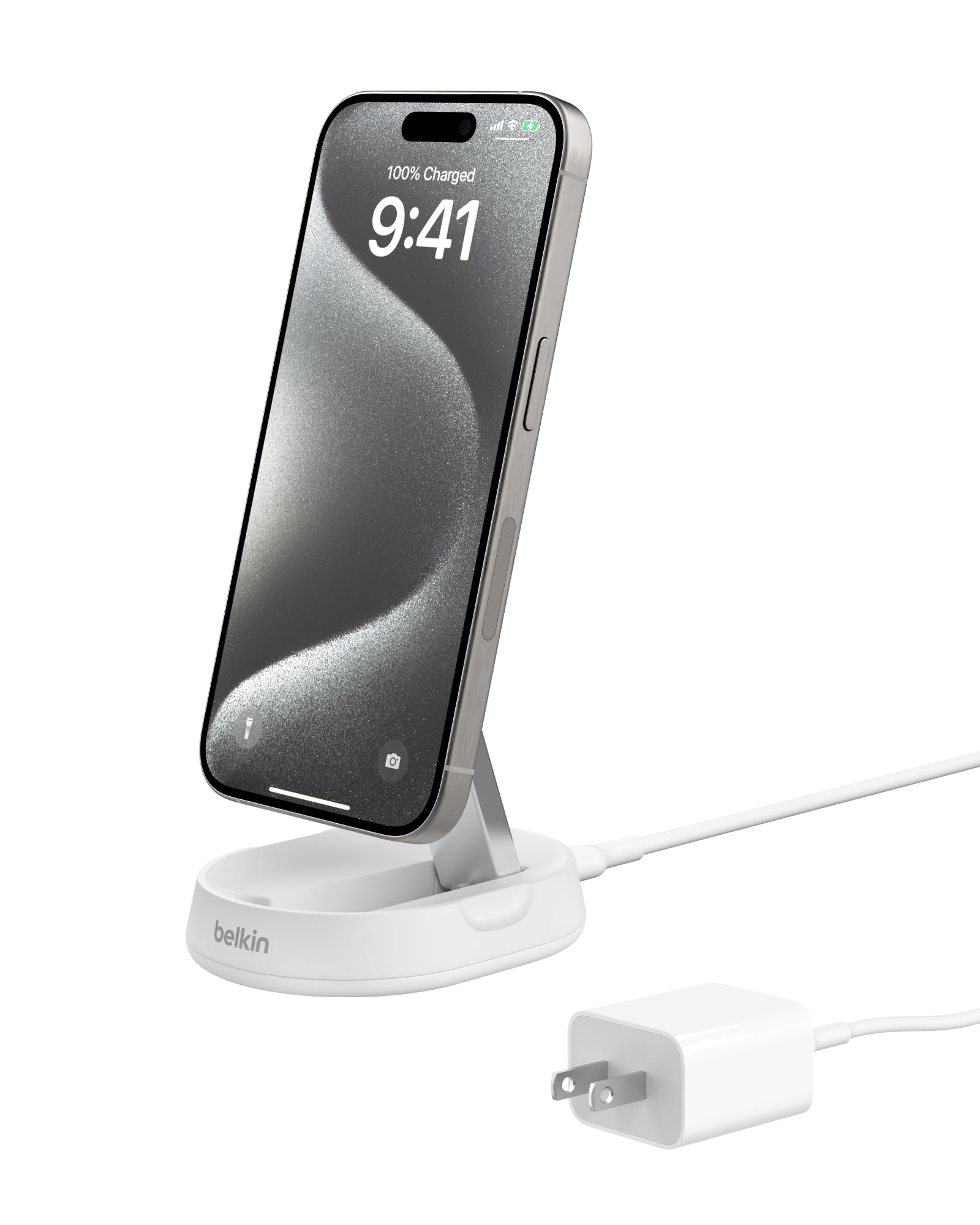 Belkin - Soporte de Carga magnético Convertible de 15 W, Cargador rápido Qi2 Compatible con MagSafe, Cargador de iPhone 12 en adelante