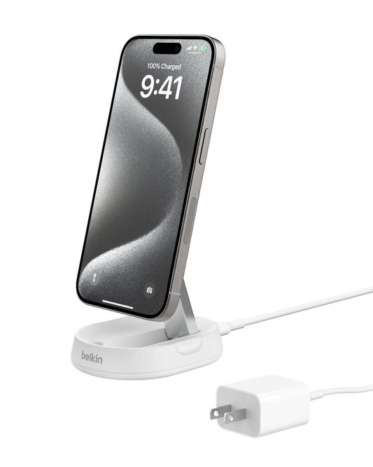 Belkin - Soporte de Carga magnético Convertible de 15 W, Cargador rápido Qi2 Compatible con MagSafe, Cargador de iPhone 12 en adelante