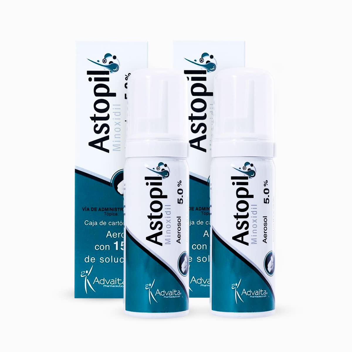 Espuma Minoxidil 5% Advaita Astopil Blanca sin Aroma Unisex 2 Pack