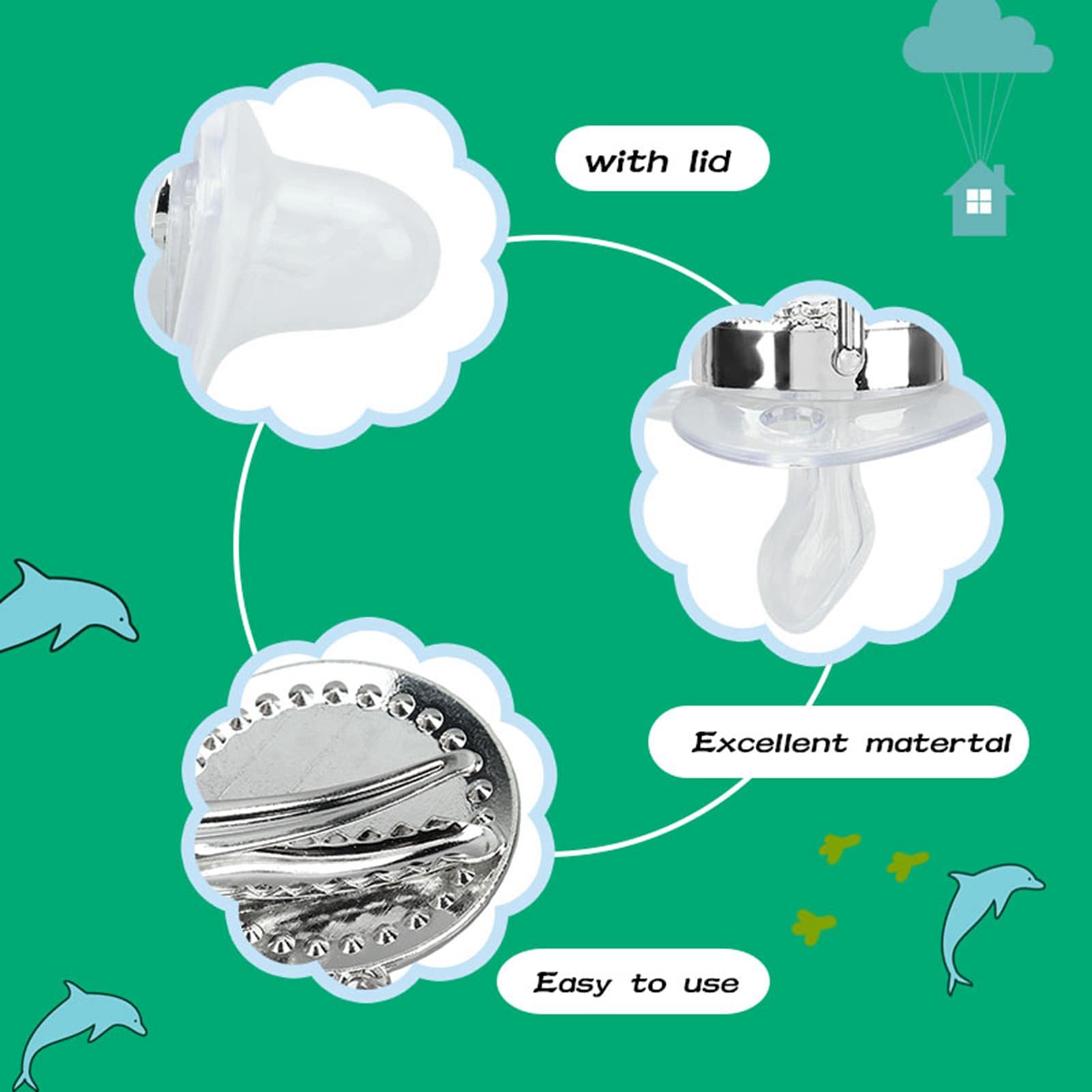 Chupete de bebé de Silicona, Chupete de bebé sin Costuras y Ergonómico Saludable y Seguro para Bebés de 6 a 18 Meses (Letra M)