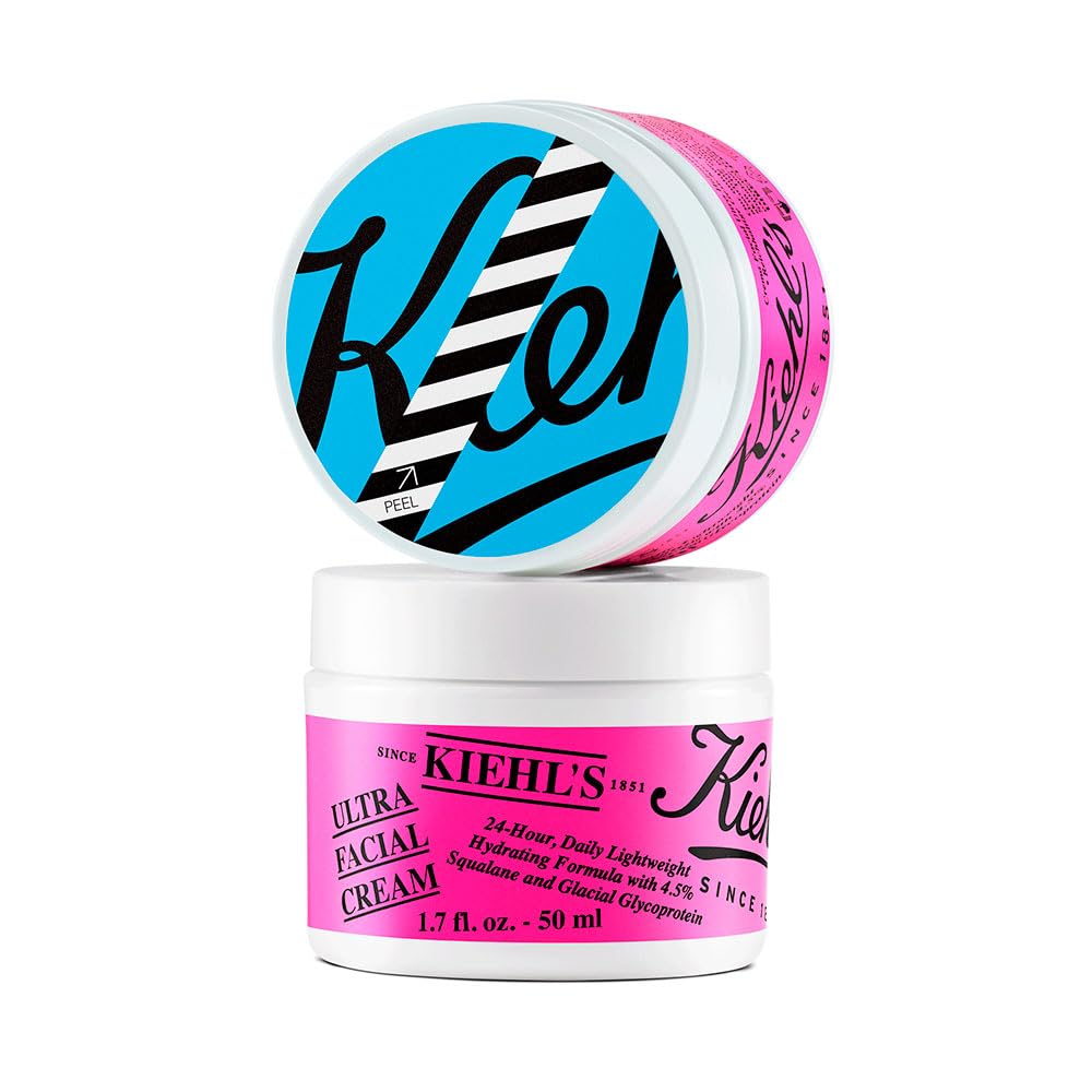 Kiehl's Christmas, Ultra Facial, Crema Facial Hidratante edición especial, Refuerza la Barrera de la Piel e Incluso Hidrata la Piel Sensible por 72 hrs., Con Escualano, 50 ml