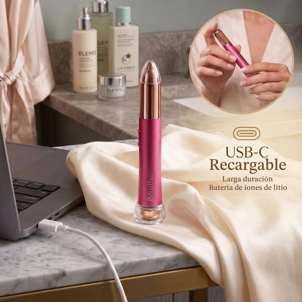 Depiladora Eléctrica Indolora para Mujer, Elimina Vello de Cejas y Facial