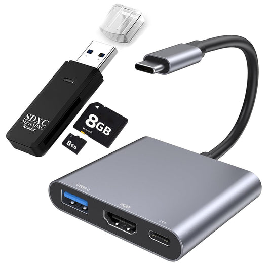 JUGLUTE USB C a HDMI Hub Multipuerto con Lector SD/microSD | 4K HDMI, USB 3.0, Carga Rápida PD 100W | para MacBook, iPad, iPhone 15, Samsung, Nintendo Switch y Más