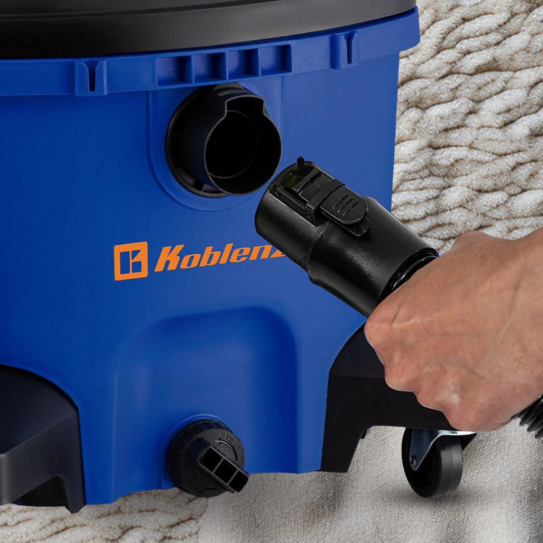 Koblenz Aspiradora Seco Mojado Eléctrica Multiusos, Aspira manualmente sólidos y líquidos, Tanque con Capacidad de 16 galones y Motor de 6.5 HP Modelo WD-16 L4 Incluye Accesorios