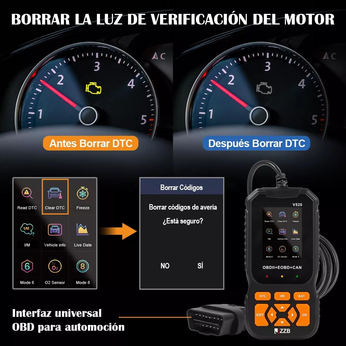 Scanner OBD2 JZZB Azul Multifunción para Automóvil
