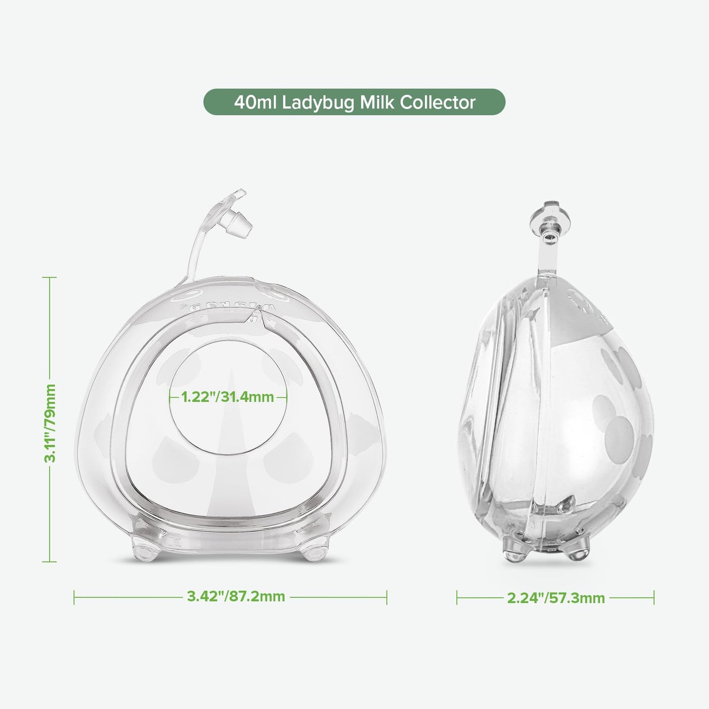 Haakaa - Colector de leche materna catarina – 1 taza de lactancia de silicona portátil, protector de pecho reutilizable y receptor de leche para madres lactantes, 1.4 oz/40 ml, protege y alivia los