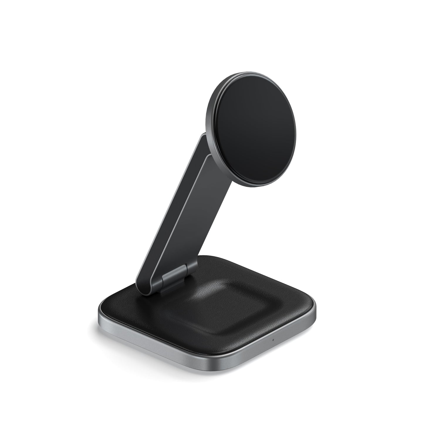 Cargador Inalámbrico SATECHI Negro 2 en 1 Dual Qi2 15W Magnético Plegable para iPhone y AirPods