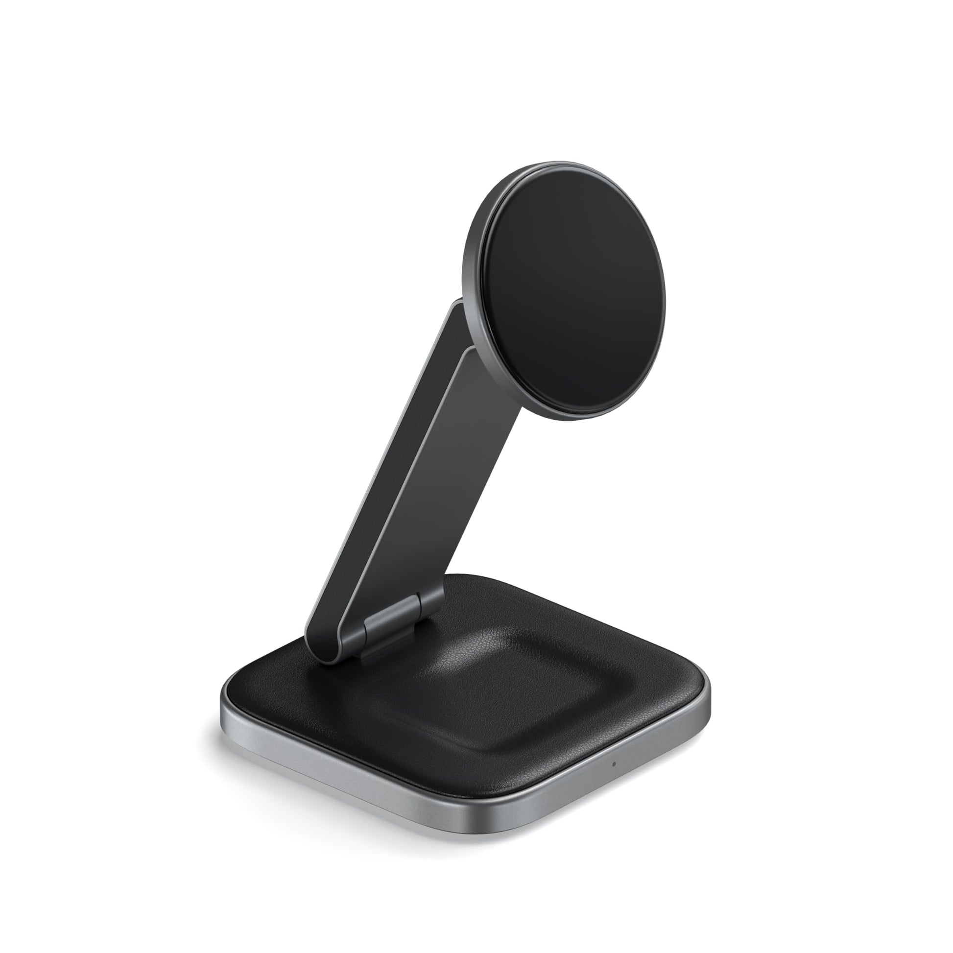 Cargador Inalámbrico SATECHI Negro 2 en 1 Dual Qi2 15W Magnético Plegable para iPhone y AirPods