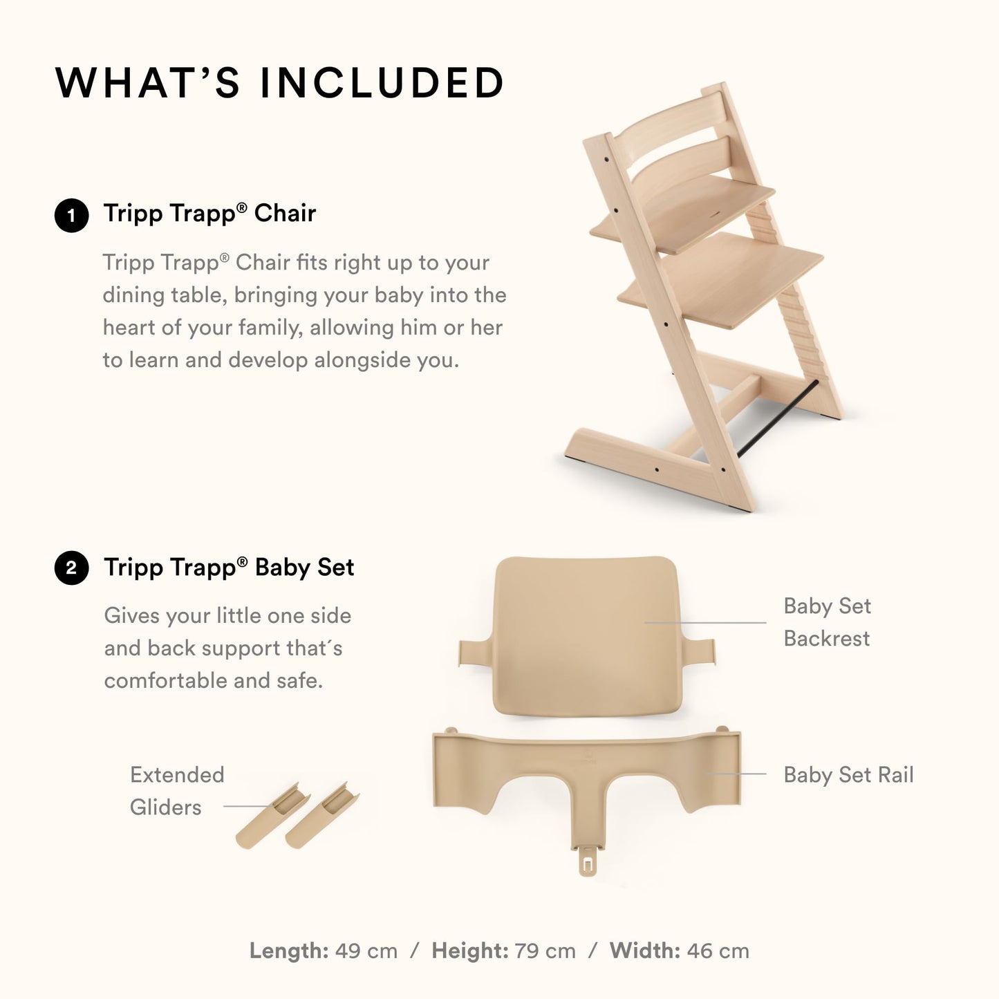 Silla Tripp Trapp de Stokke con Baby Set - Silla ajustable y evolutiva para niños y adultos - Ergonómica & diseño atemporal (Terracota)