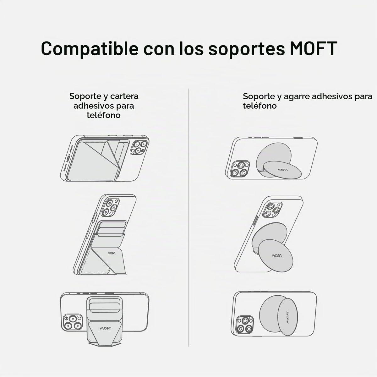 Anillo Magnético Delgado MOFT Negro Universal para Smartphones