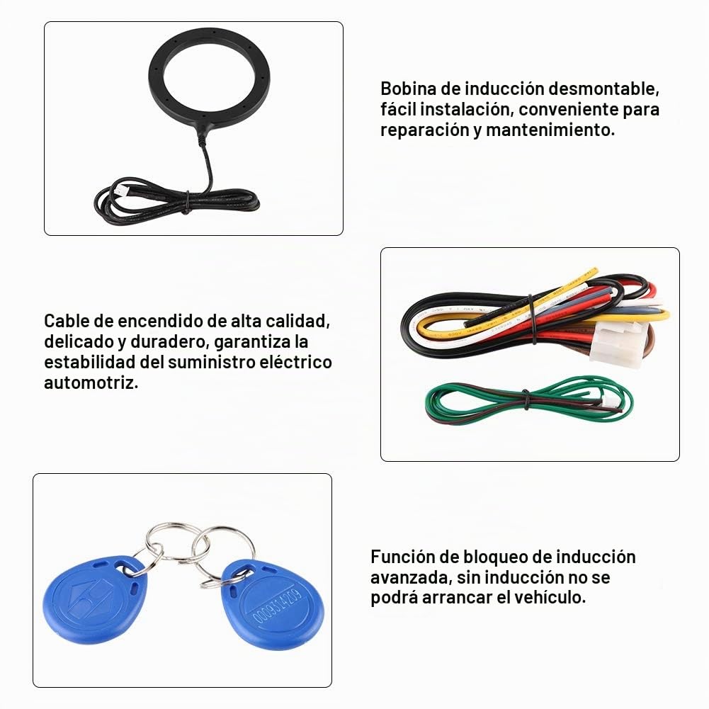 Sistema de Alarma para Automóvil Duokon 12V Universal Antirrobo Conjunto de Modificación