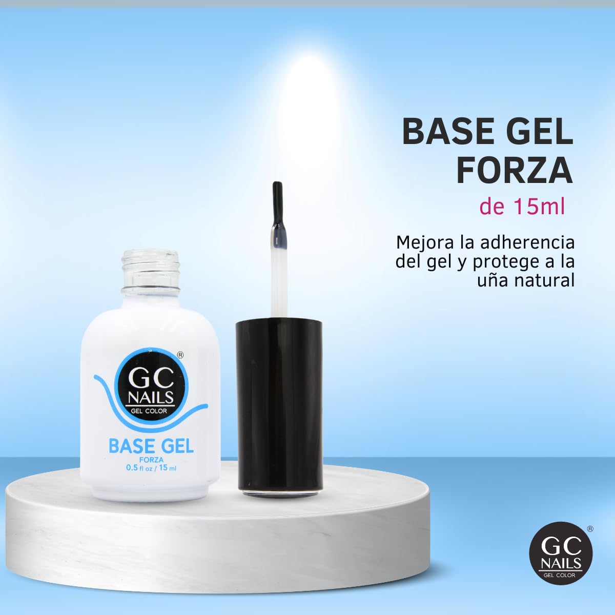 Gc Nails Gel Nails Set de Esmaltes para Aplicación Completa Base + Top Gel Novamore + Bond 1 Deshidratador + Bond 2 Adherente para Uñas Acrílicas o Gelish (4 piezas)