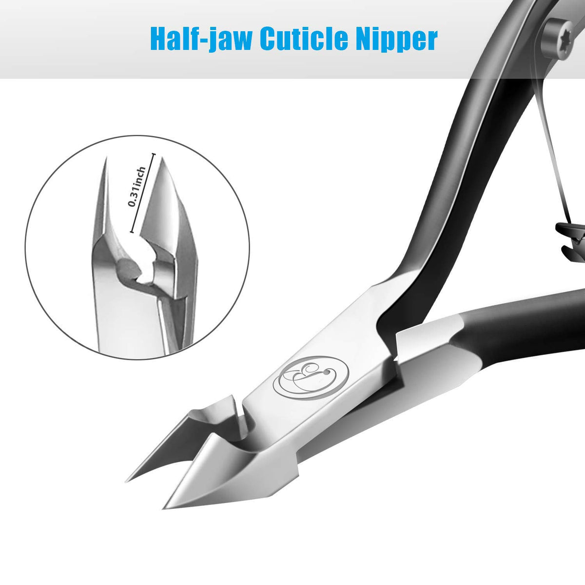 Cuticle Trimmer with Cuticle Pusher Cuticle Nipper Professional Grade Stainless Steel Cuticle Remover Cutter Clipper Durable Pedicure Manicure Tools for Fingernails and Toenails