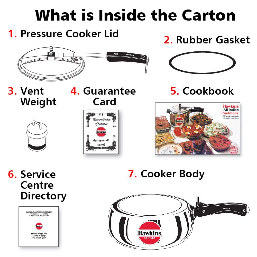 Hawkins HC35 Contura 3.5-Liter Pressure Cooker, Small, Silver