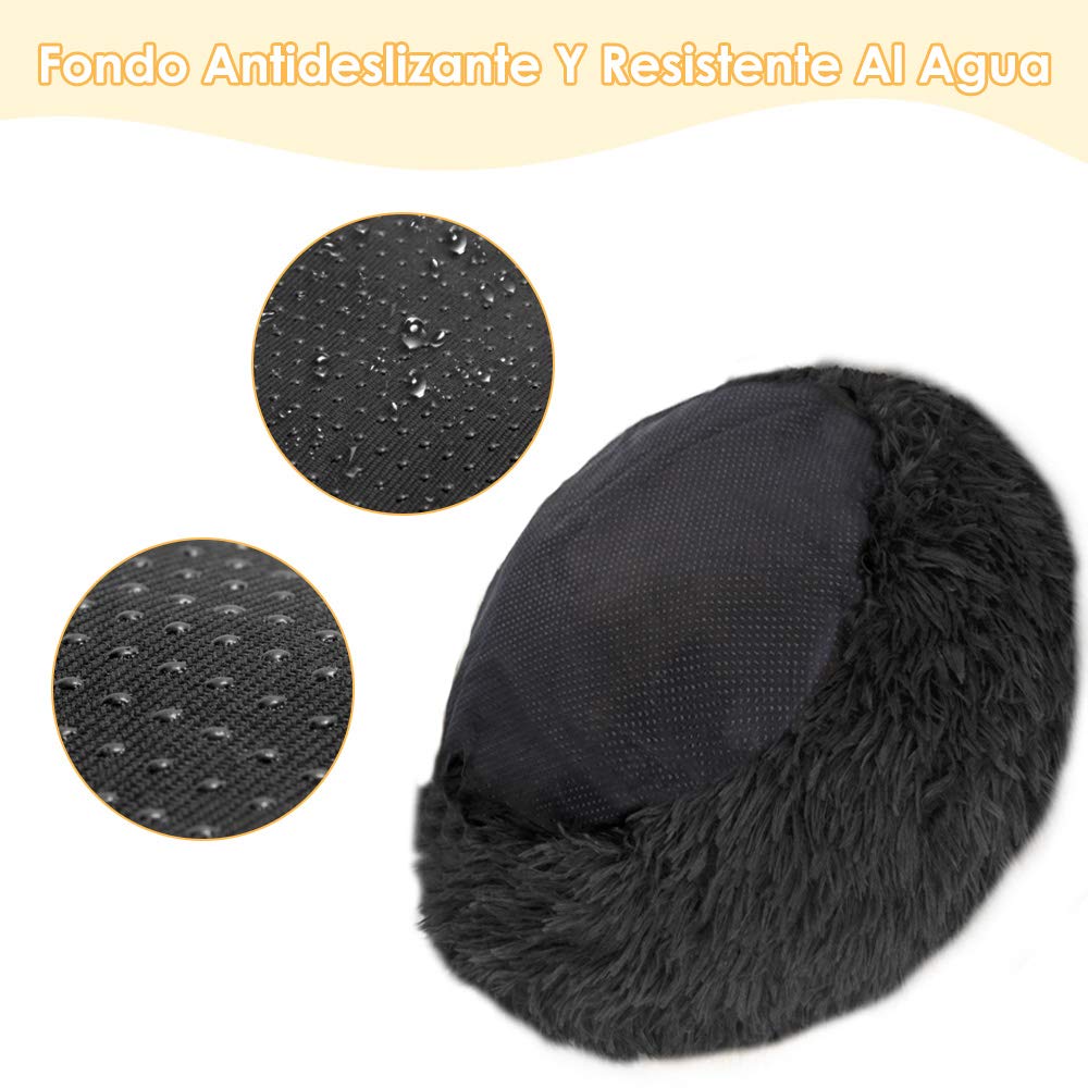 Cama de Donut SlowTon Mediano Pequeño Felpa Antideslizante para Mascota