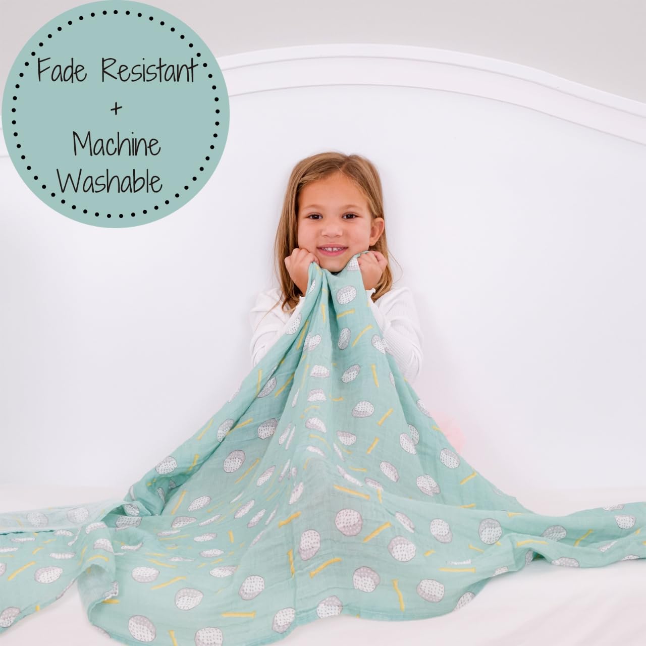 LollyBanks Manta Envolvente 100% Algodón, Mantas Envolventes de Muselina Suave, 47 x 47 pulgadas, Mantas Envolventes para Bebés para Niños y Niñas, Manta Ligera para Bebé, Artículos Esenciales para