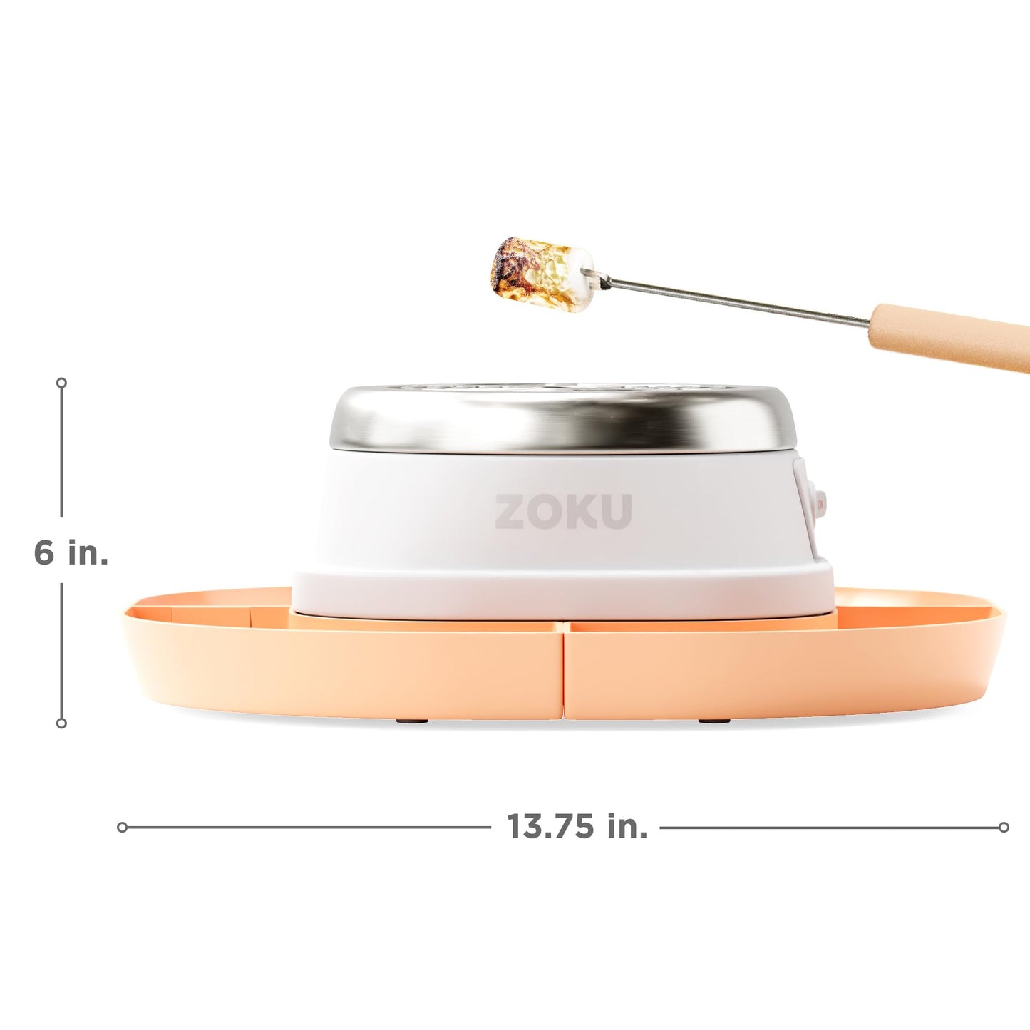 ZOKU S'mores Maker - Quemador de mesa con 6 varillas reutilizables y libro de recetas, perfecto para deliciosas golosinas Gooey en interiores