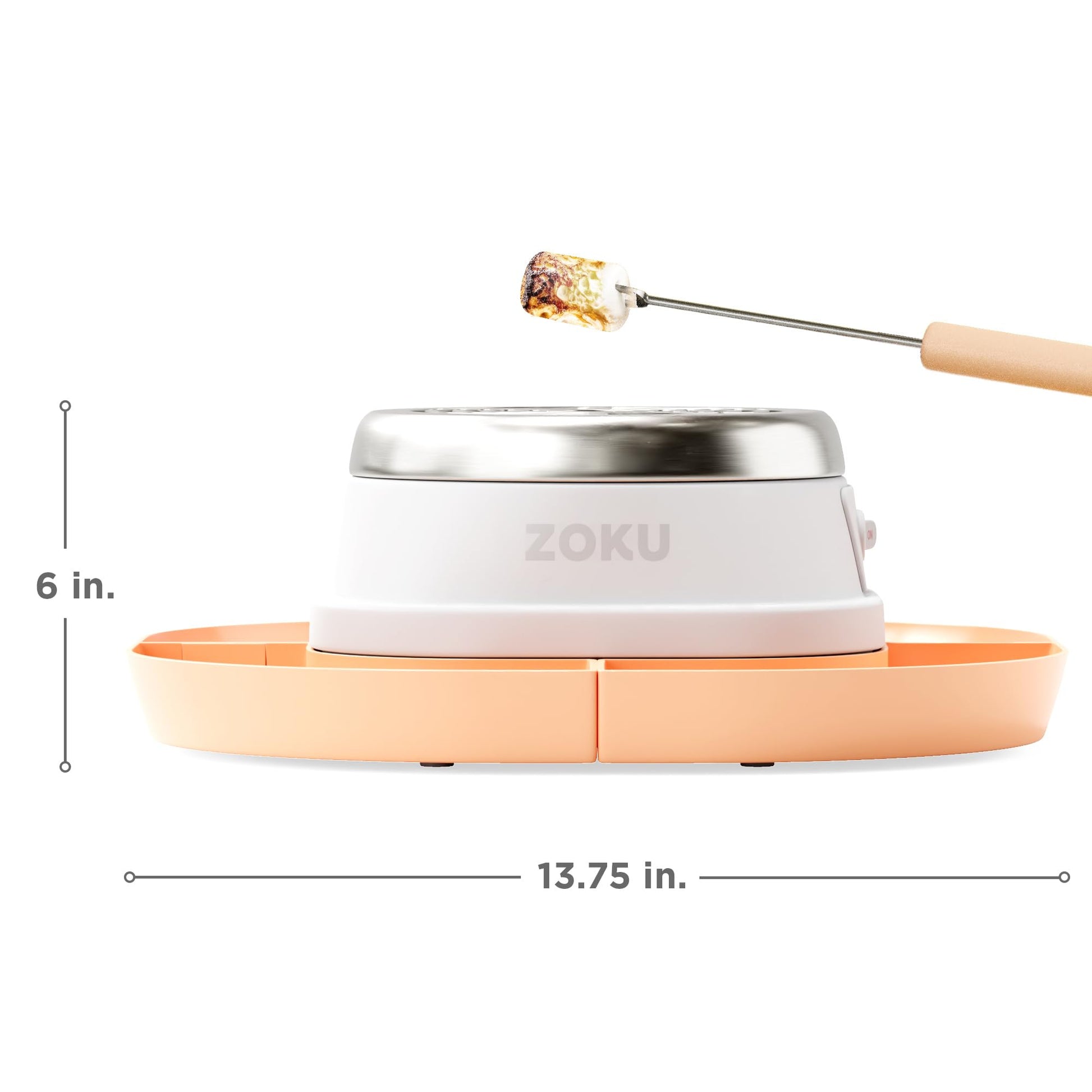 ZOKU S'mores Maker - Quemador de mesa con 6 varillas reutilizables y libro de recetas, perfecto para deliciosas golosinas Gooey en interiores