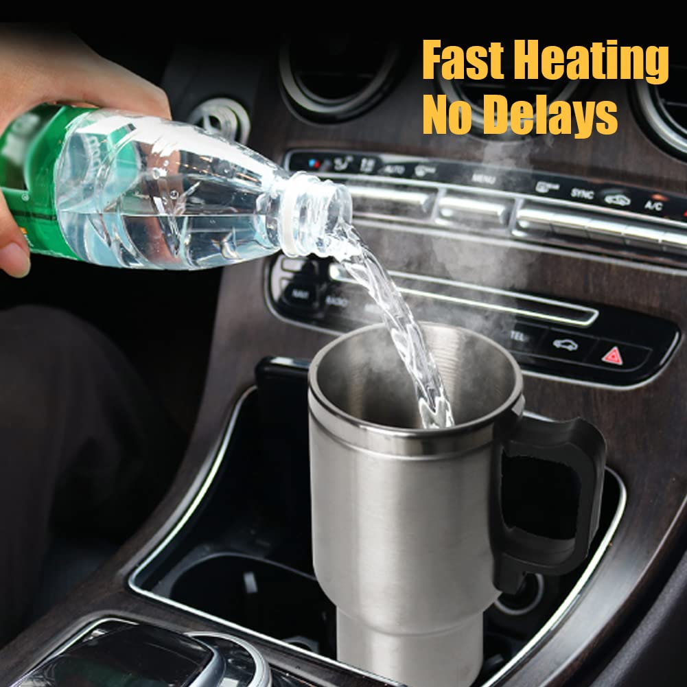 Taza Eléctrica Fydun 12V Acero Inoxidable 450ml para Viaje en Coche