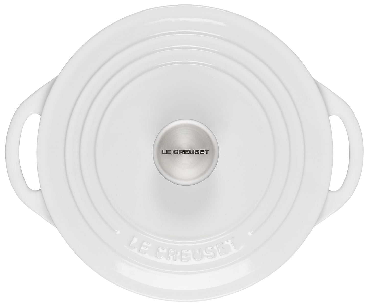 Le Creuset Horno redondo poco profundo de hierro fundido esmaltado, 2.75 cuartos de galón, blanco