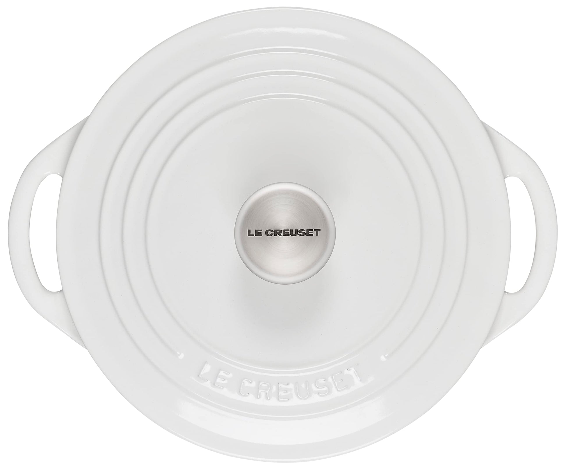 Le Creuset Horno redondo poco profundo de hierro fundido esmaltado, 2.75 cuartos de galón, blanco