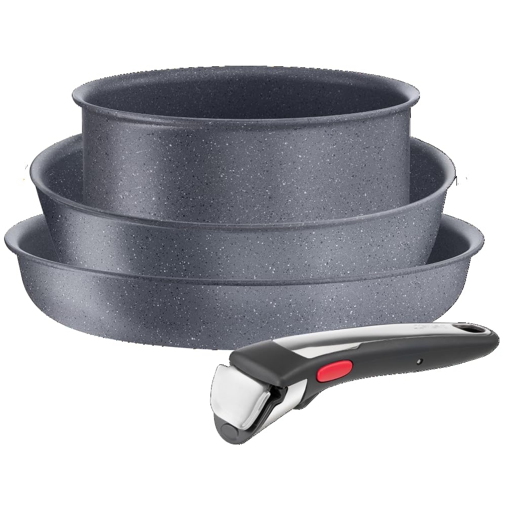 Juego de Sartenes T-fal Ingenio Natural On Azul con Mango Extraíble y Revestimiento Antiadhesivo para Cocina Saludable
