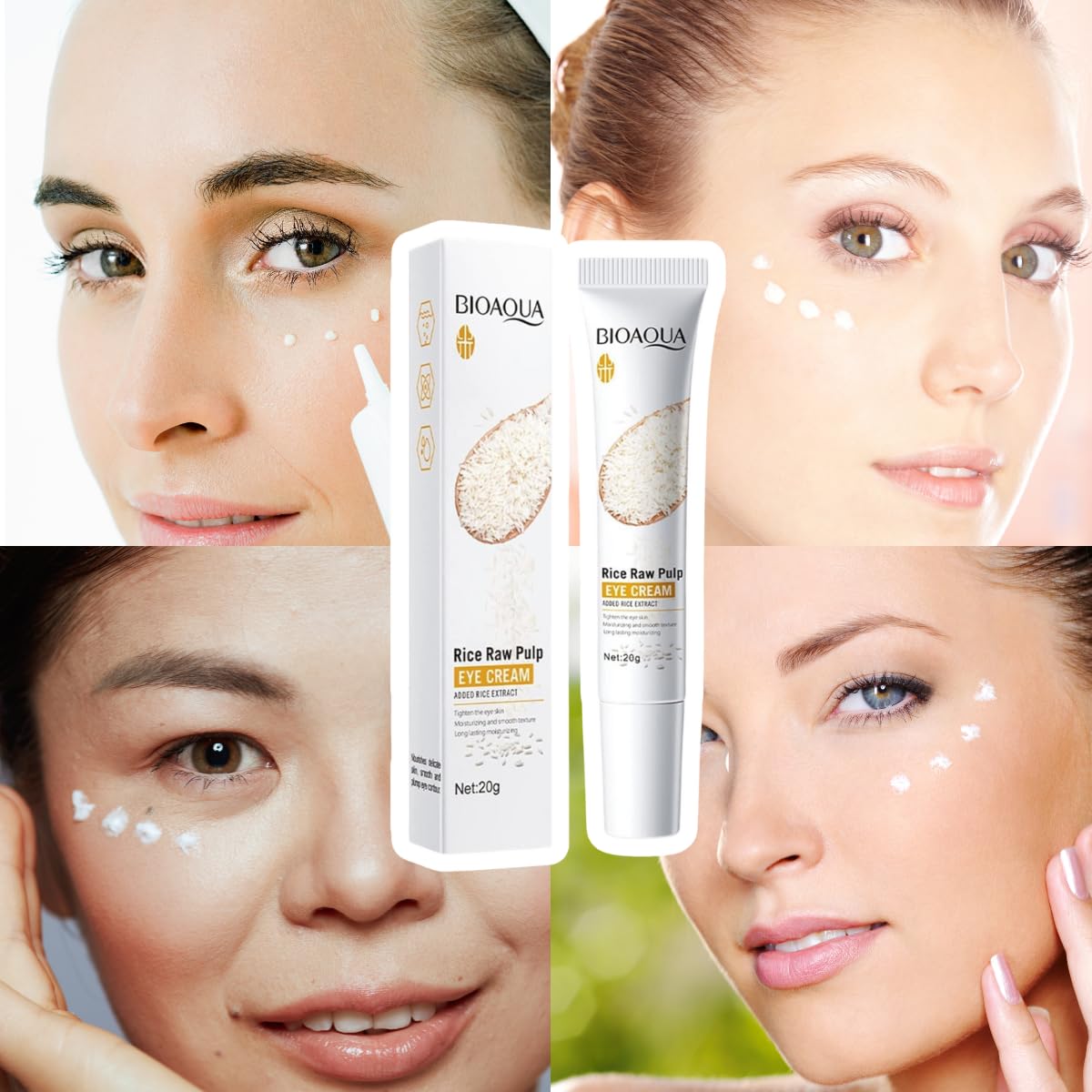 Set Cuidado Facial Crema Ojos Eliminar Ojeras Exfoliante Facial Elimina Impurezas Mascarilla Hidratante y Humectante Extracto Arroz Suaviza Piel Elimina Manchas Blanquea Rutina Completa Skin-Care