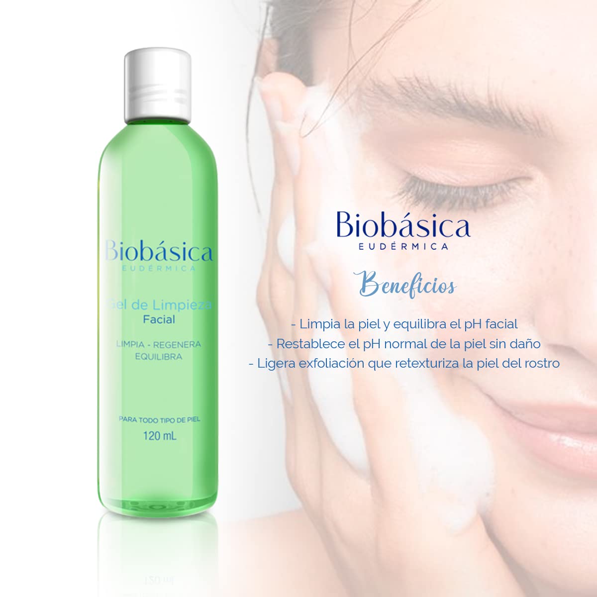 Gel de Limpieza Facial | Para Piel Mixta y Grasa | Limpia | Regenera | Equilibra | Profunda Limpieza de tu Piel