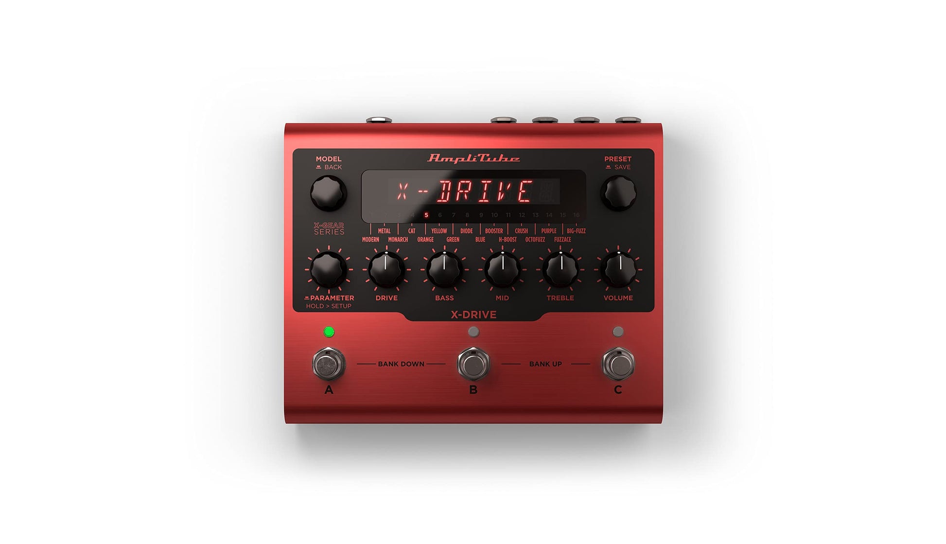 IK Multimedia AmpliTube X-DRIVE Pedal de distorsión, distorsión de todo el tiempo, sobremarcha, fuzz, compresor y más con emulación de gabinete a bordo