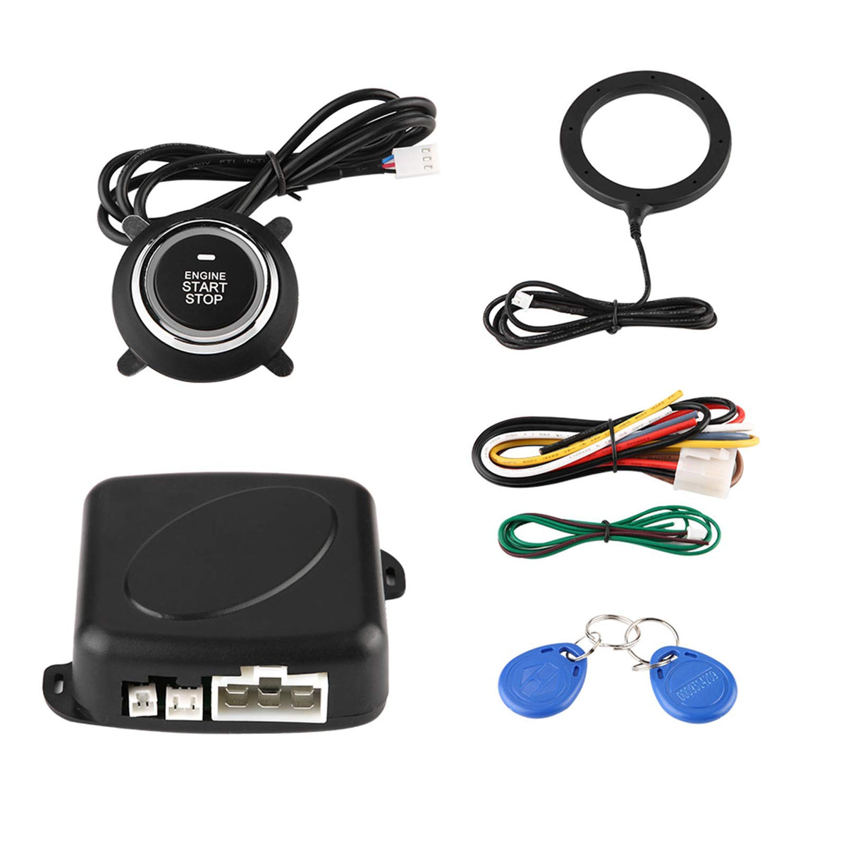 Sistema de Alarma de Coche Universal de 12V con Botón de Arranque y Bloqueo Antirrobo