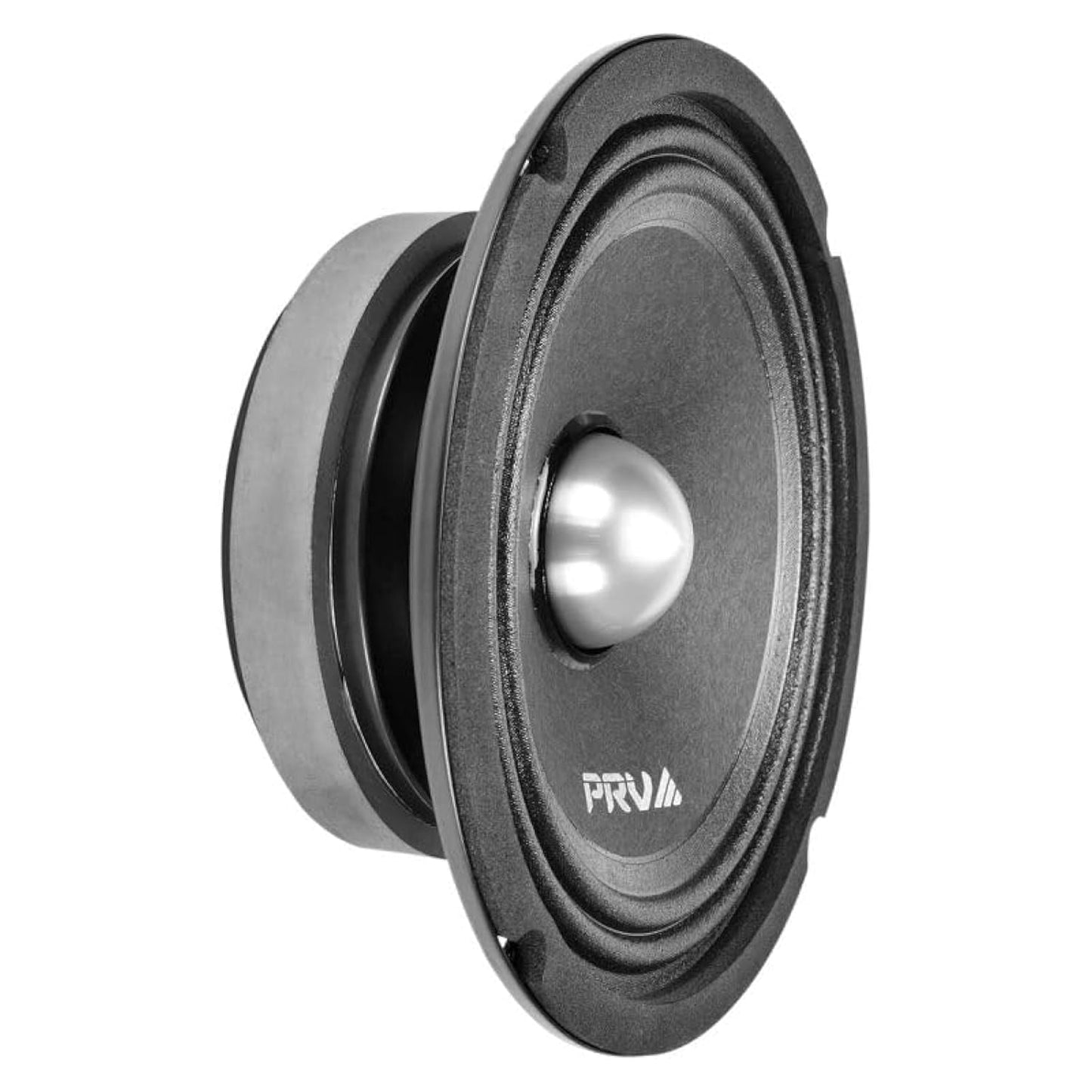 PRV AUDIO 6MR250B-4 Altavoz bala de rango medio poco profundo de 6.5 pulgadas, delgado, 250 vatios 4 ohmios, altavoz delgado de audio para coche, compacto para puertas (individual)