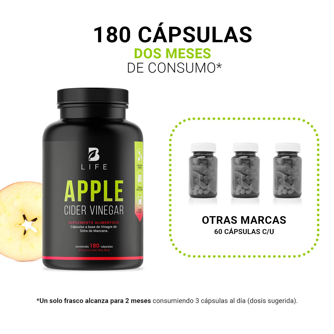 Vinagre de Sidra de Manzana B Life Ingredientes Naturales