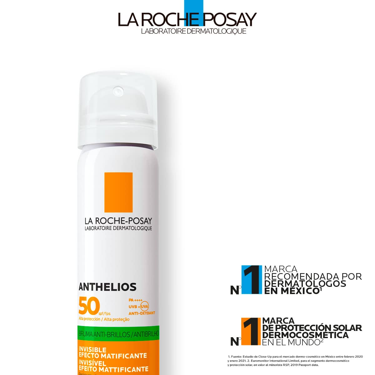 La Roche Posay Anthelios Bruma Invisible Ultraligera FPS 50+ Protector Solar Facial, 75ml + La Roche Posay Effaclar Mat Crema Facial Matificante para Piel Grasa - 1 x 40 ml