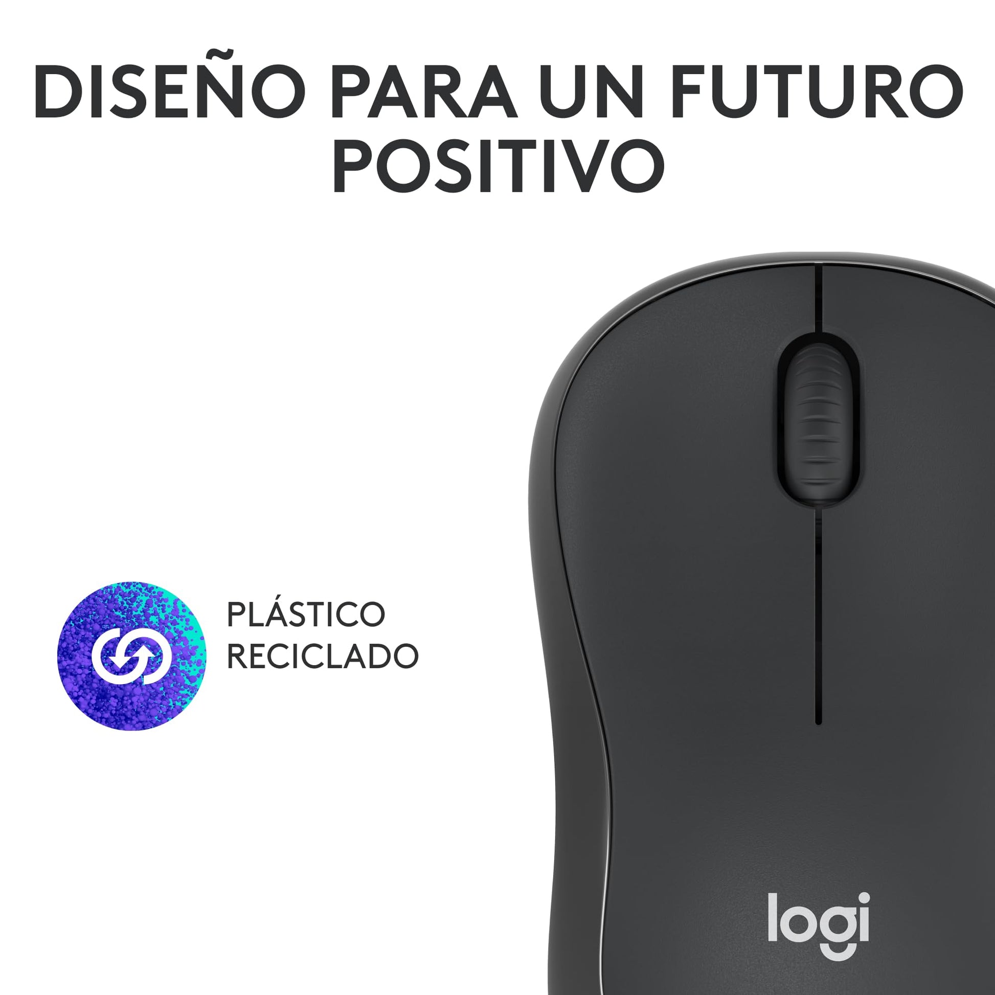 Logitech Mouse Bluetooth silencioso M240, inalámbrico, Compacto, portátil, Seguimiento Suave, batería 18 Meses, Windows, macOS, ChromeOS, Compatible con PC, Mac, laptops, Tablets - Negro