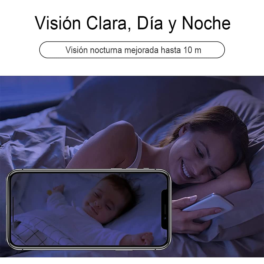 Cámara de Seguridad Interior FHD EASYTAO 2K Arenti App Control Remoto Visión Nocturna WiFi 3MP Detección de Movimiento en Alexa y Google Assistant