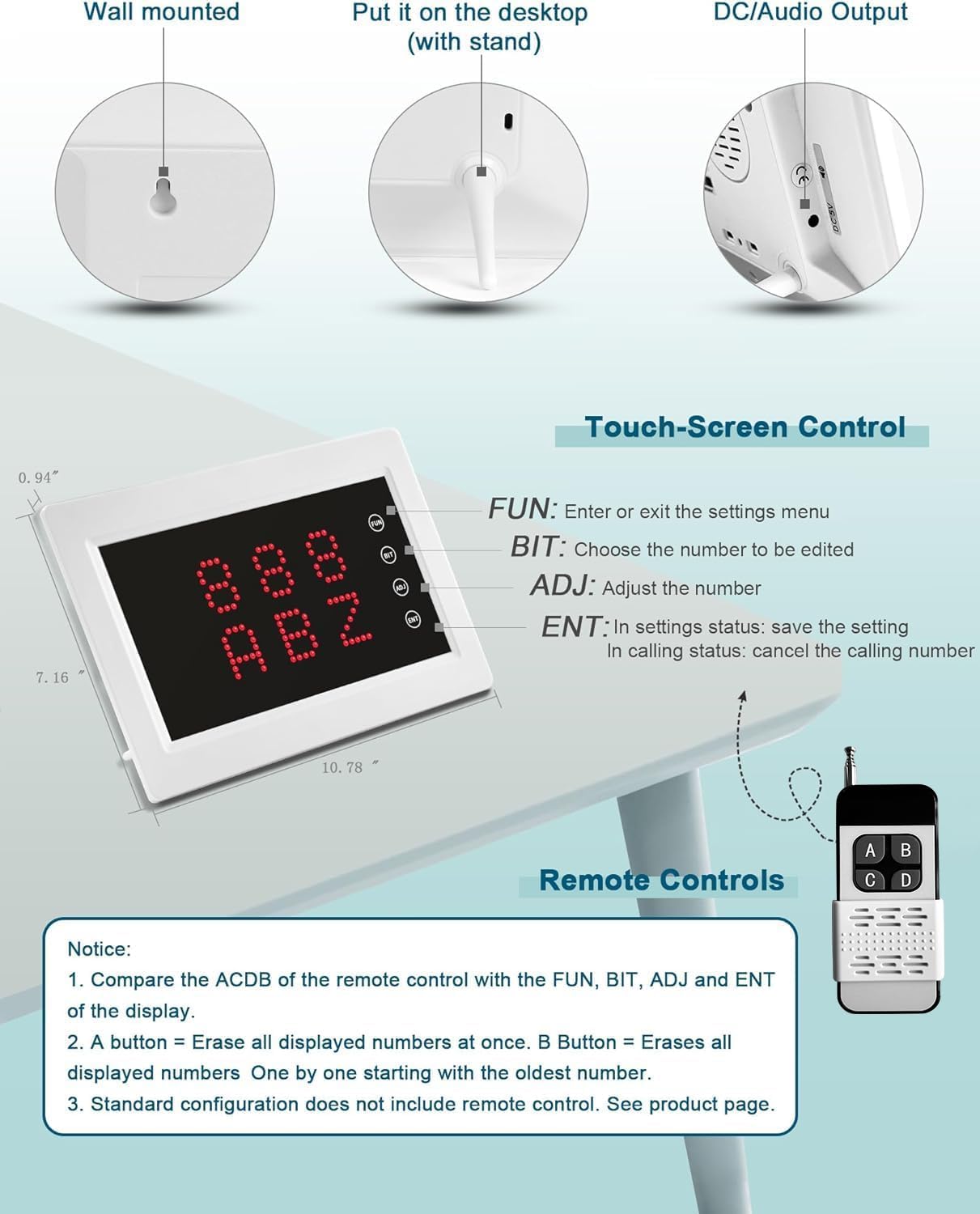 Sistema de localizadores inalámbrico WNKRUN para restaurantes, sistema de llamada con 365+ metros con 1 amplificador de señal/1 receptor de pantalla/2 localizadores de reloj/15 botones de llamada