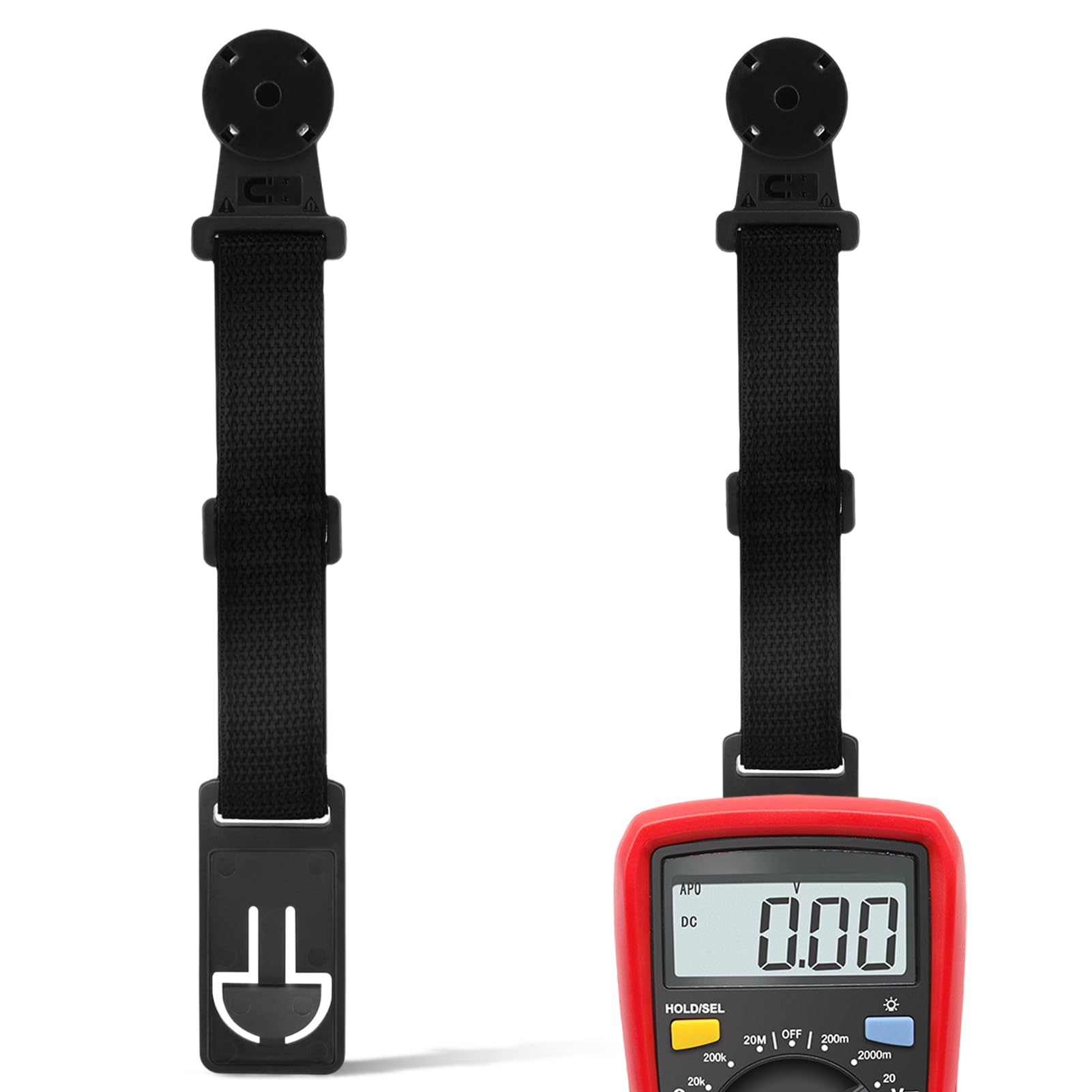 Kit de correa magnética para colgar multímetro digital Fluke, kit de bucle universal para colgar con imán para Fluke 23 III 50 II, 70 III, 77 IV, 80 IV, 180 Series, 115B+ 17B+ 18B+ multímetros (negro)