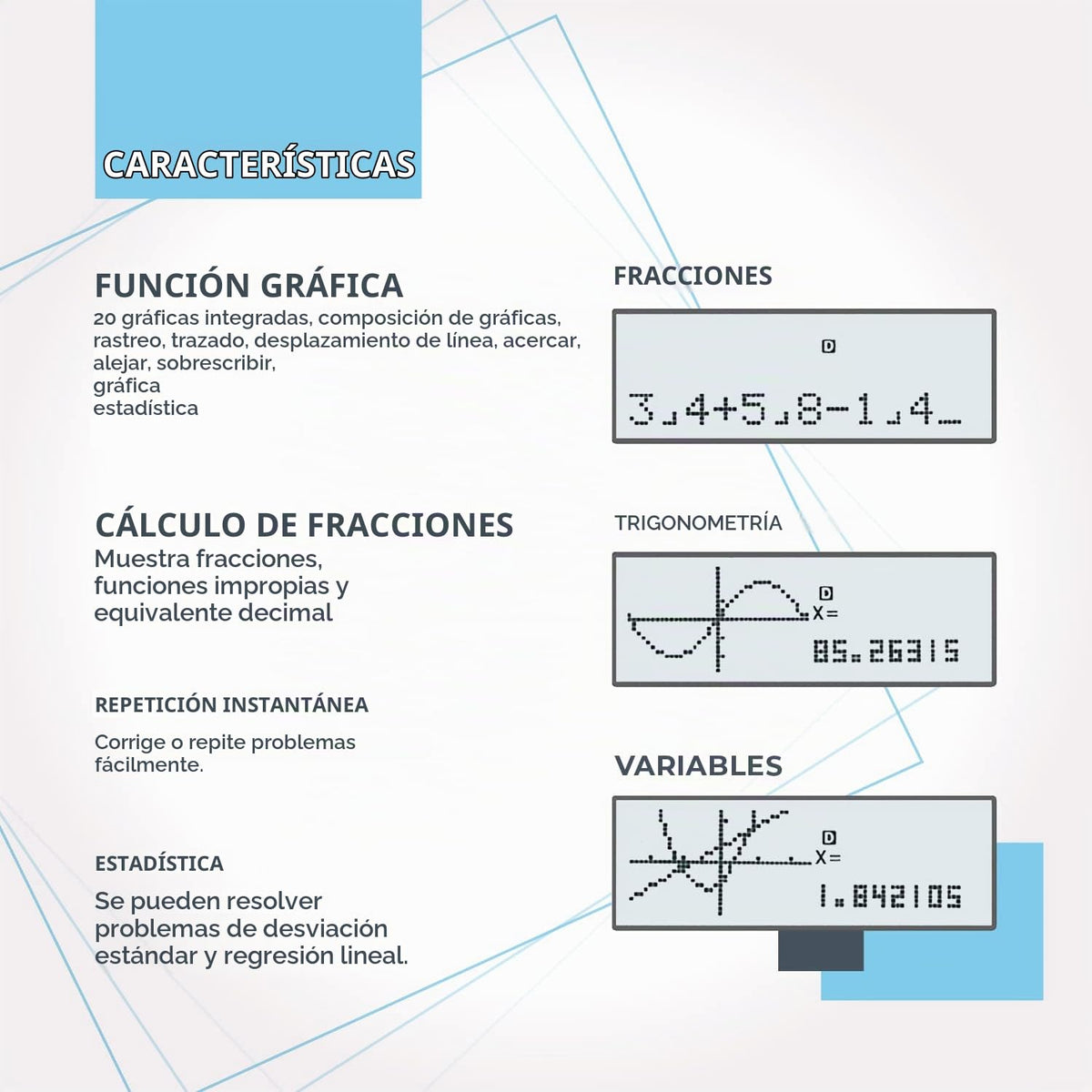 Calculadora Científica CATIGA CS-229 Negra con Funciones Gráficas para Institutos y Universidades
