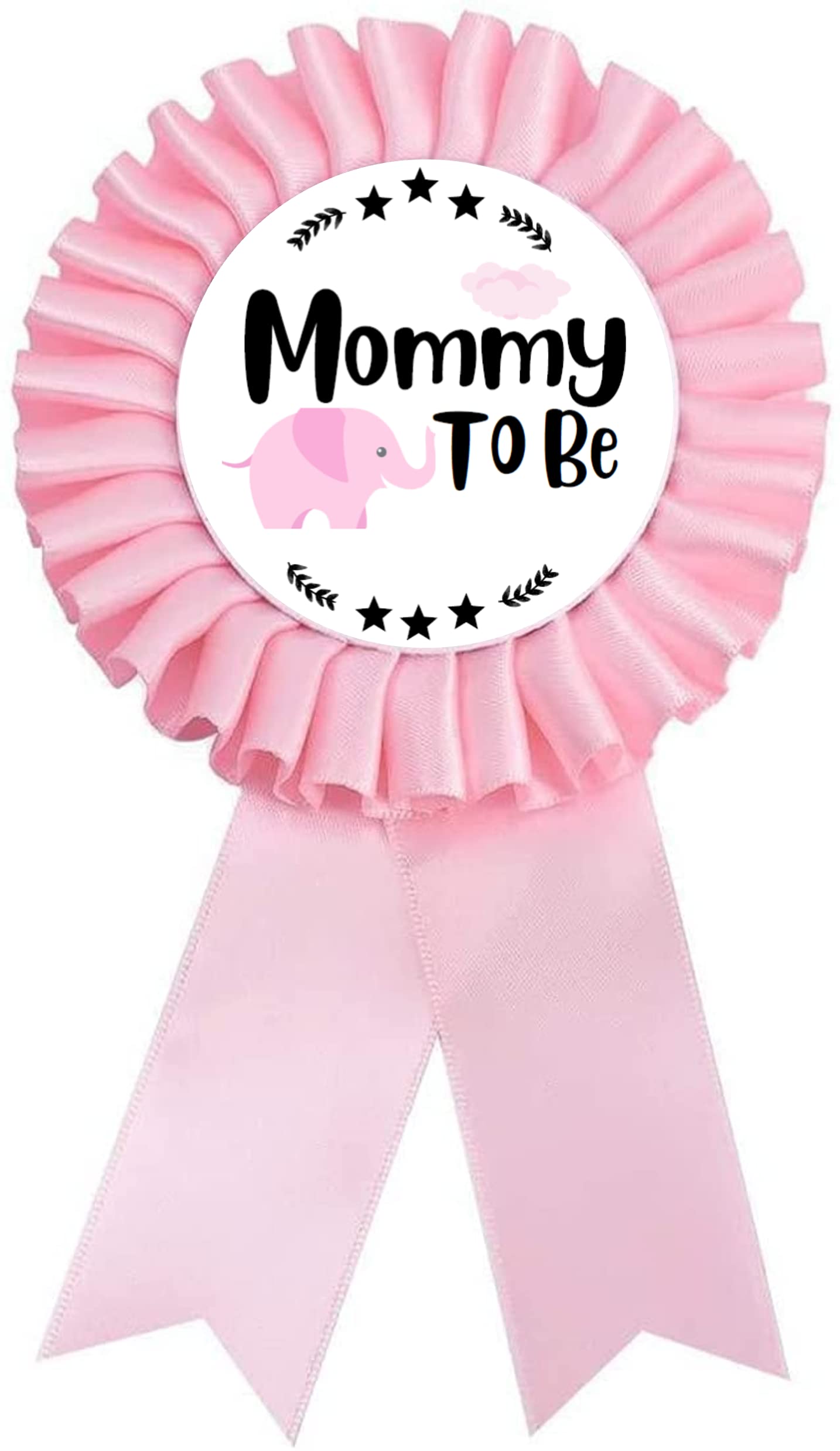 PATICARRY - Juego de insignias de hojalata con temática de elefante, color rosa claro y azul satinado, perfecto para baby shower