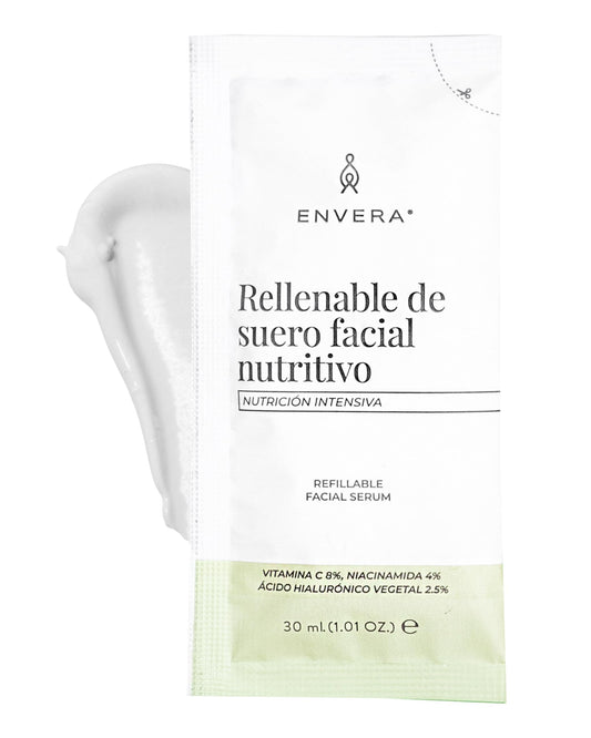 ENVERA Rellenable Suero Facial 50ml | Nutritivo 3 en 1 Unifica Tono + Hidratante + Reafirmante | Con 8% Vitamina C, Niacinamida y Ácido Hialurónico | Vegano y Cruelty Free