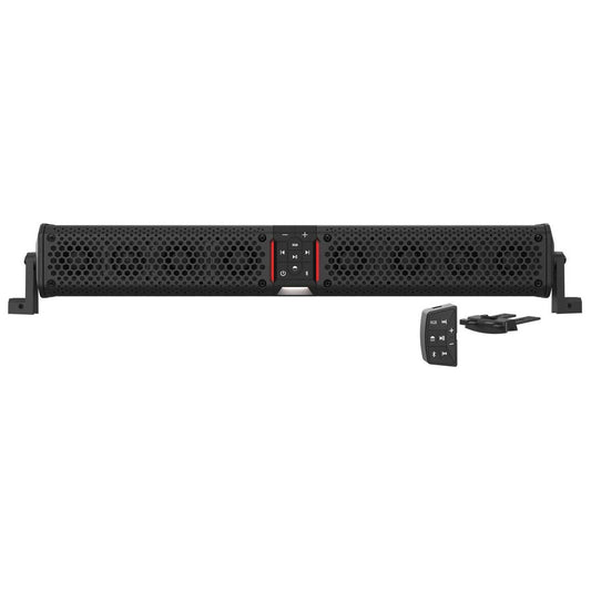 Barra de Sonido wet sounds Negro Resistente a la Intemperie 8 Altavoces Amplificado Bluetooth Con Control Remoto
