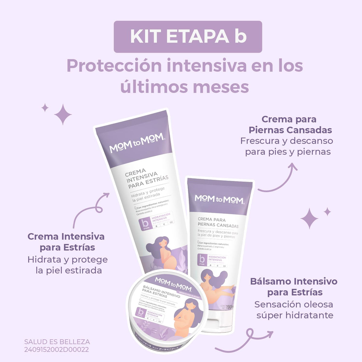 MOM to MOM Kit ETAPA b + Bálsamo Cuidados Intensivos en el Embarazo