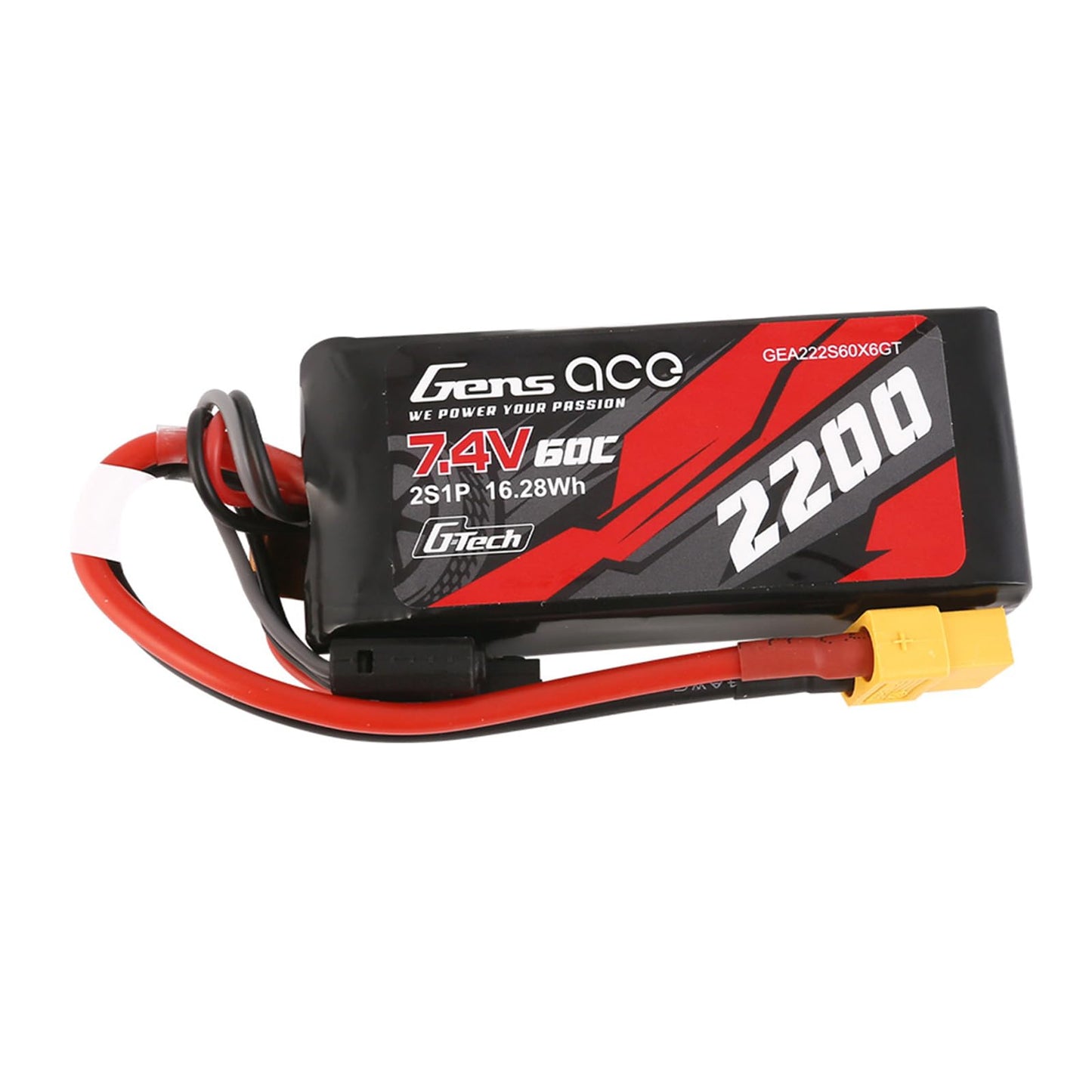 Batería GensAce G-Tech LiPo 2200mAh 7.4V 60C 2S1P XT60