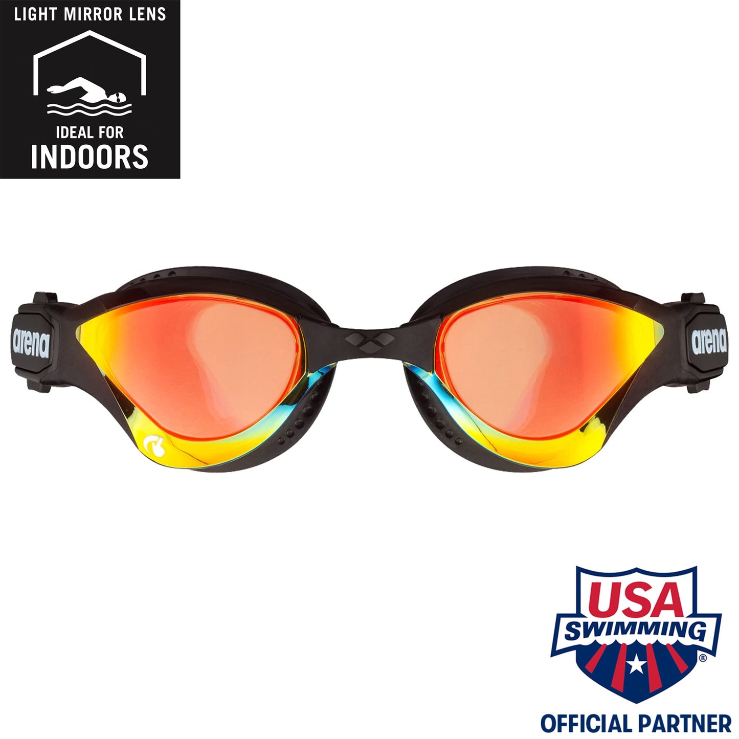 Arena Cobra Tri Swipe Mirror - anteojos de natación para triatlón, Yellow/Copper/Black